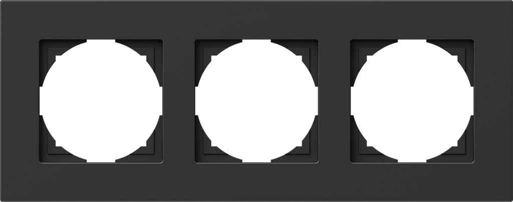Рамка 3 х цвят Черен Flat Logiq TEM