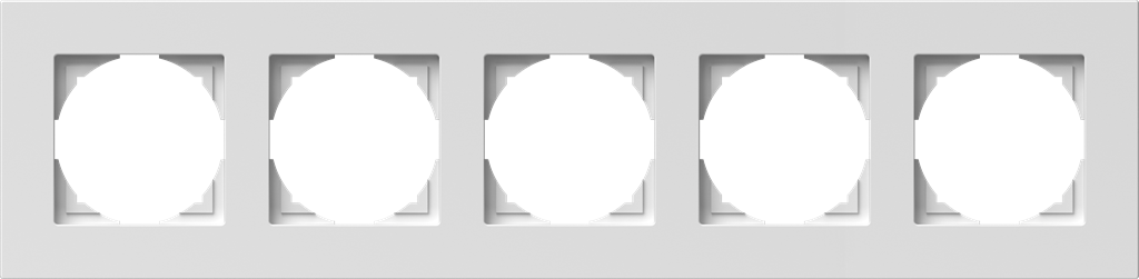 Рамка 5 х цвят Бял Flat Logiq TEM