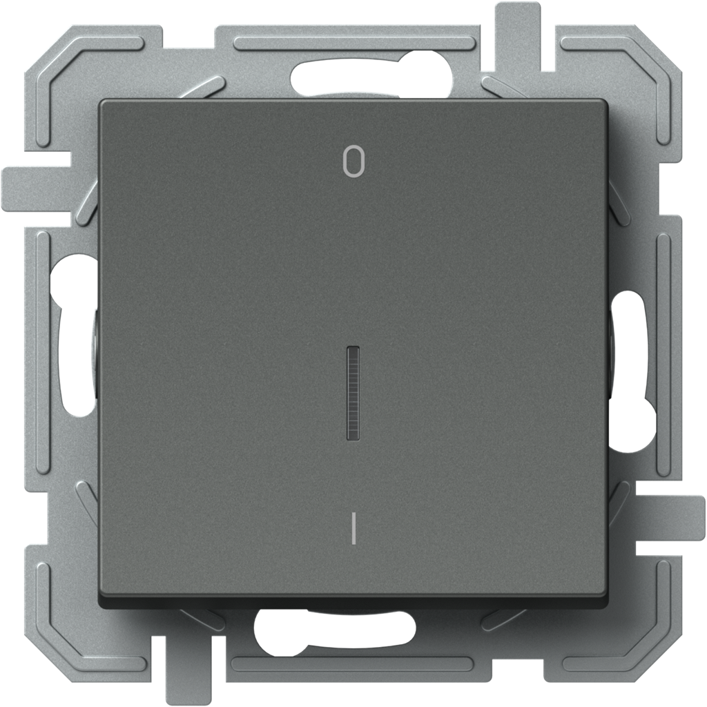 Двуполюсен ключ 16 А с индикатор цвят Антрацит Logiq TEM