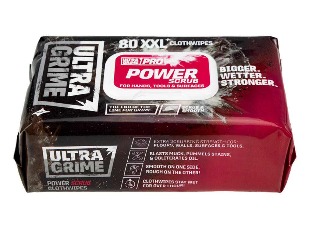 Мокри кърпи абразивни UltraGrime PRO Power Scrub 80 бр. с размер 38 х 25см в пакет