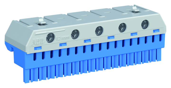 Клема изолирана СИНЯ 5х25mm2 + 17х4mm2 63A ABB