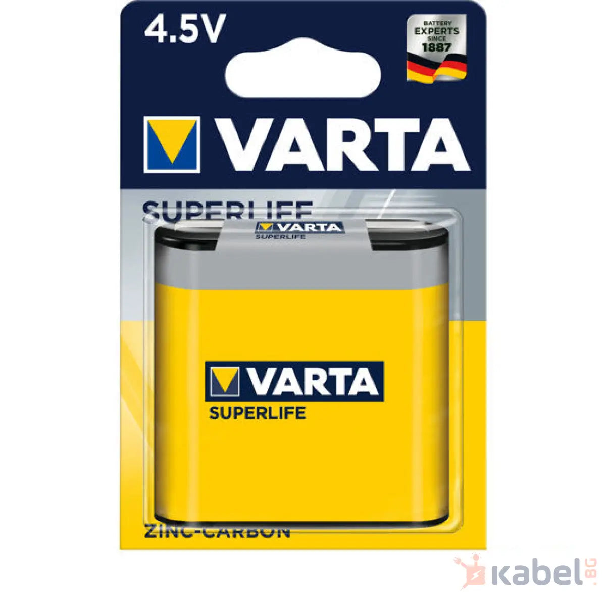 БАТЕРИЯ VARTA 3R12 4.5V SUPERLIFE ЦИНК
