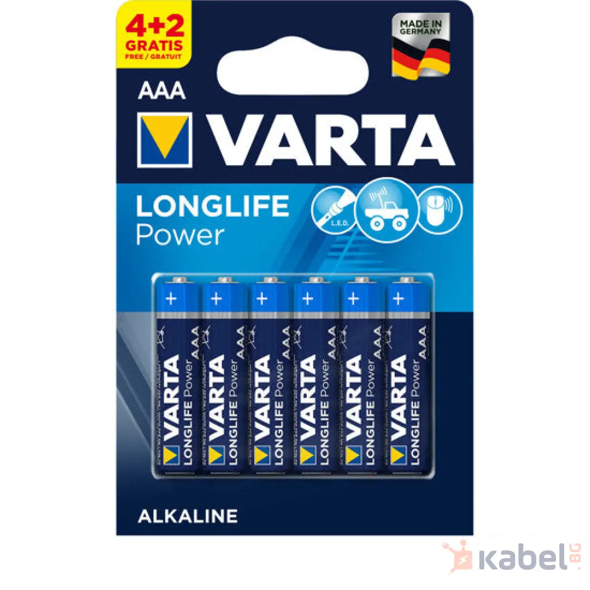 БАТЕРИЯ VARTA LR03 AAA LONGLIFE POWER,4+2бр.