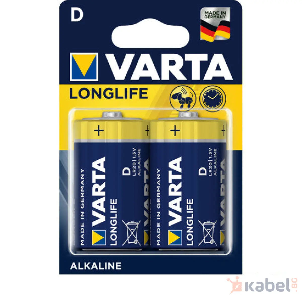 БАТЕРИЯ VARTA LR20 D LONGLIFE АЛКАЛНИ