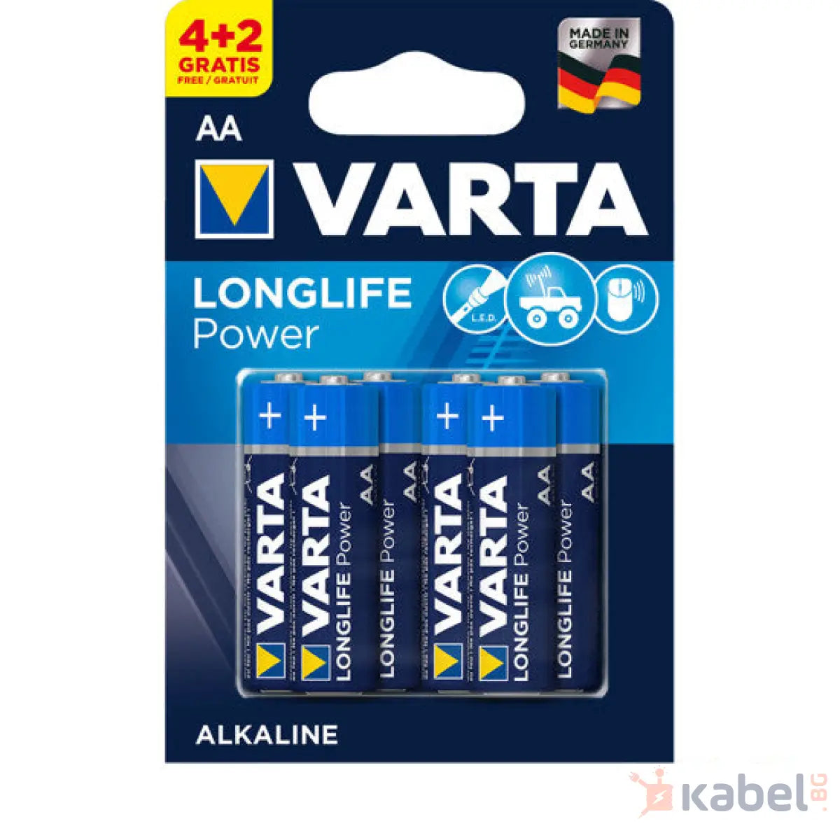 БАТЕРИЯ VARTA LR6 AA LONGLIFE POWER,4+2бр.