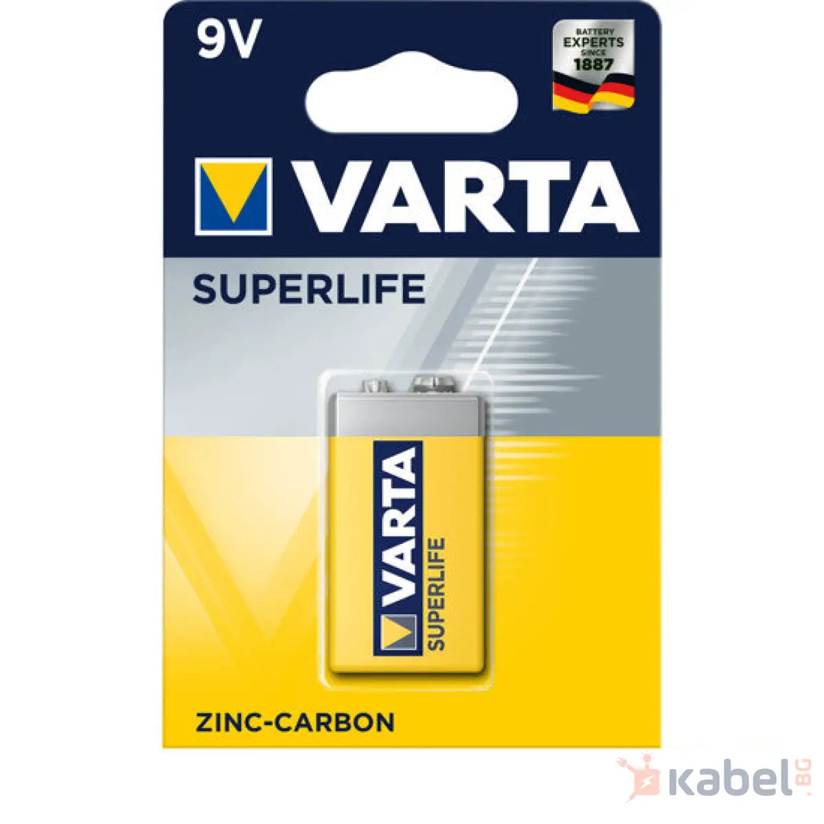 БАТЕРИЯ VARTA R22 9V SUPERLIFE ЦИНК