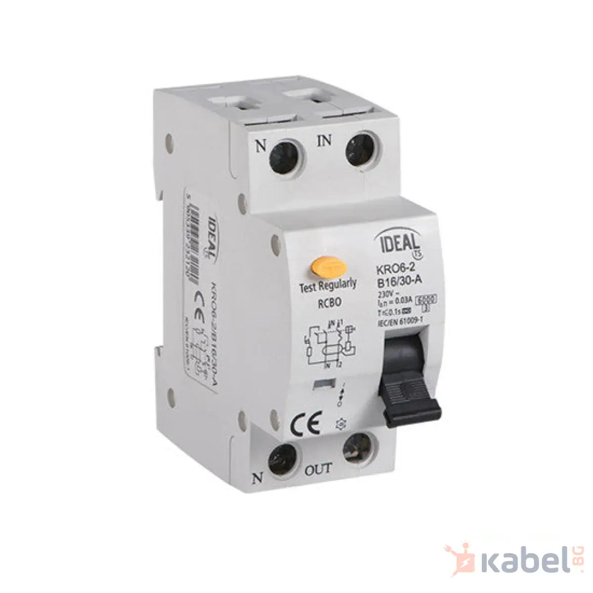 ДТЗ KRO6 2/B16/30 23210 230V 16A 30mA IDEAL МОНОФАЗНО