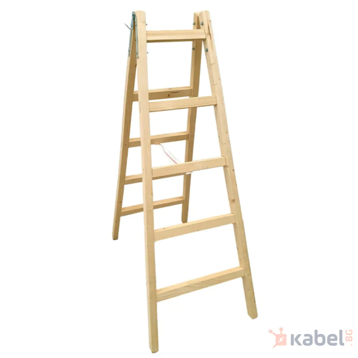 ДЪРВЕНА СТЪЛБА 1.6m/5 СТЪПАЛА ДВОЙНА