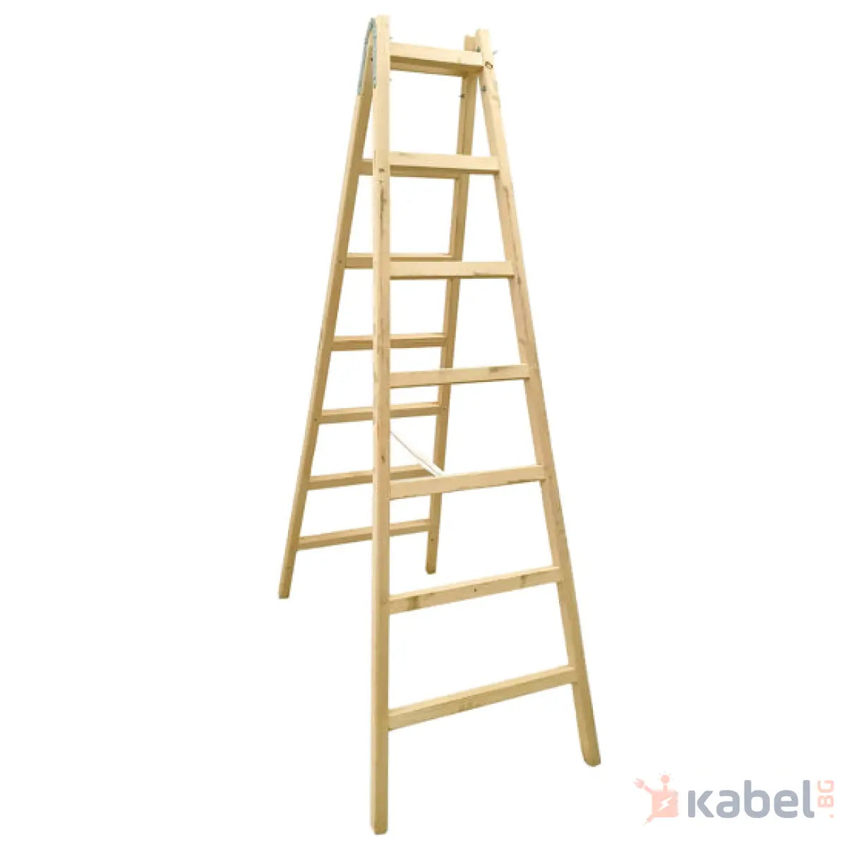 ДЪРВЕНА СТЪЛБА 2.2m/7 СТЪПАЛА ДВОЙНА