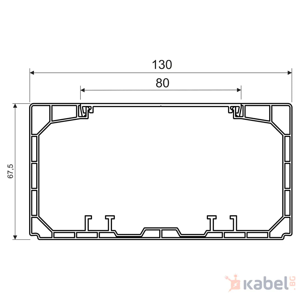 КАБЕЛЕН КАНАЛ PK 130Х65 D 2m БЯЛ,ПАРАПЕТЕН 6m KOPOS
