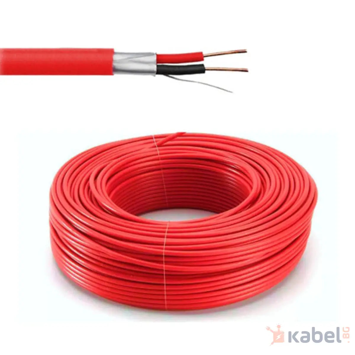 КАБЕЛ FIRE ALARM 2Х1.5 ЧЕРВЕН ПОЖАРОИЗВЕСТЯВАНЕ