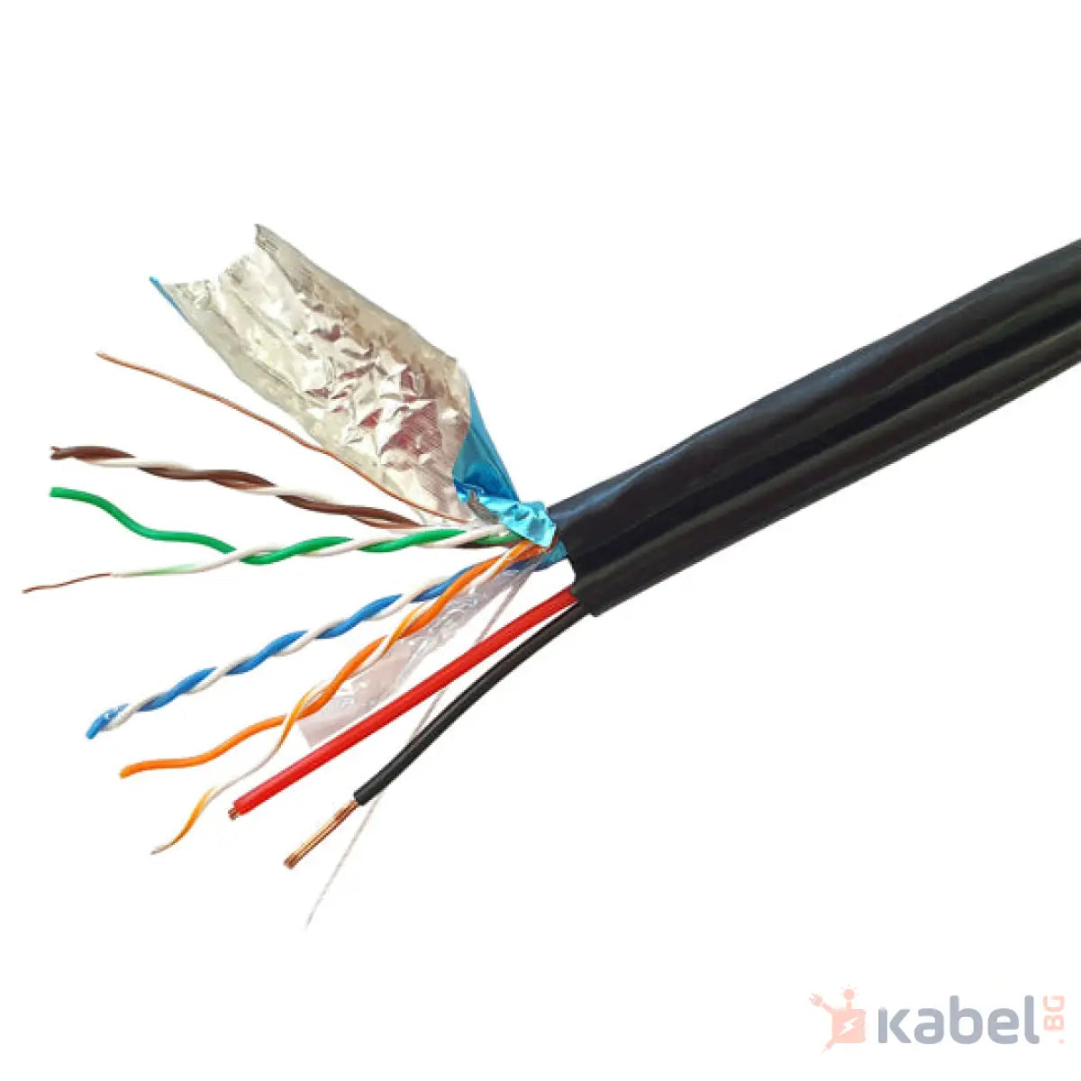 КАБЕЛ FTP CAT5E CU 4Х2Х0.5 24AWG LAN +2Х0.75ММ2 CU