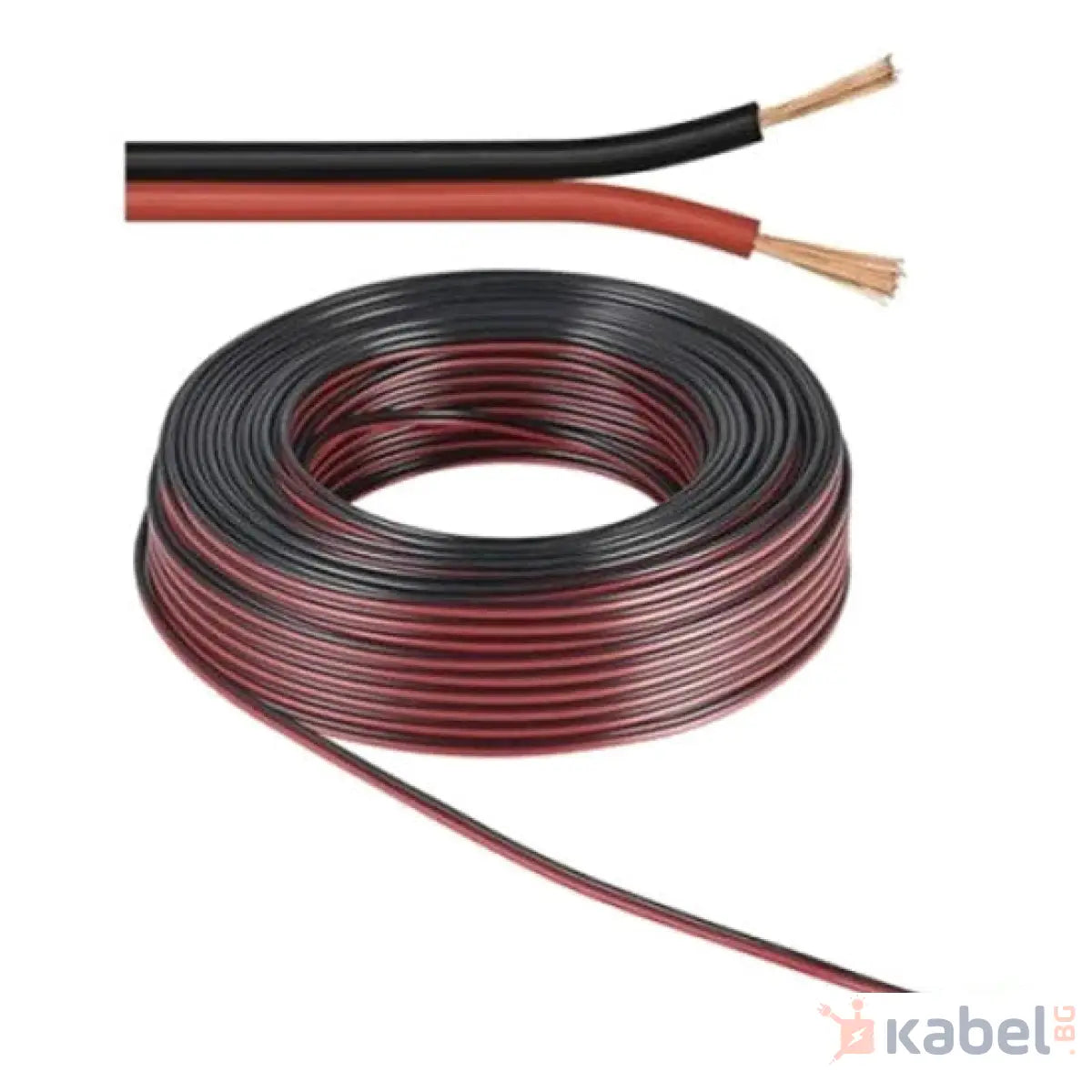 КАБЕЛ H03VH-H/ШВПЛ-А 2Х0.50 ЧЕРНО-ЧЕРВЕН 300/300V