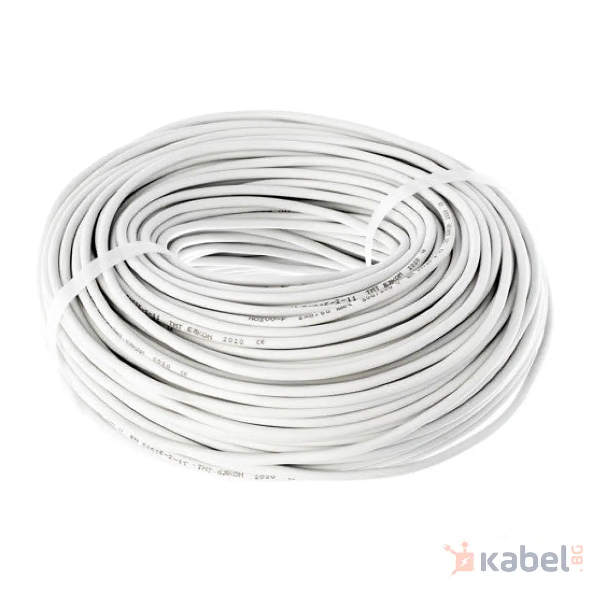 КАБЕЛ H03VV-F/ШВПЛ-Б 2Х0.50 БЯЛ 300/300V