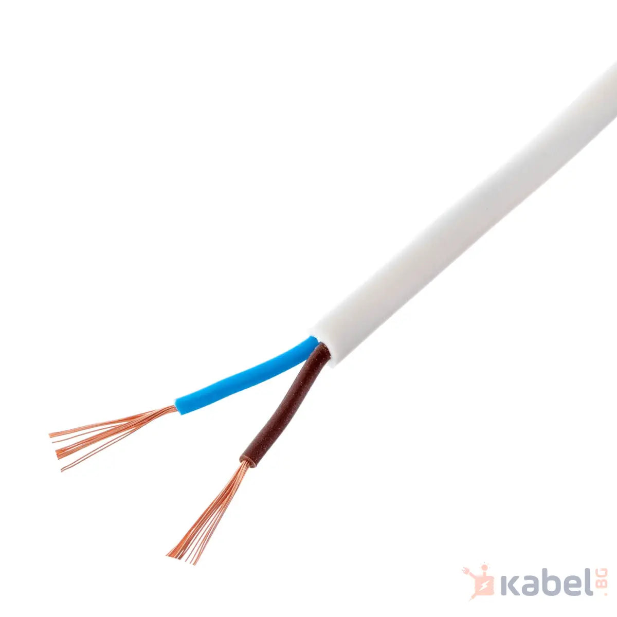 КАБЕЛ H03VV-F/ШВПЛ-Б 2Х0.50 БЯЛ 300/300V