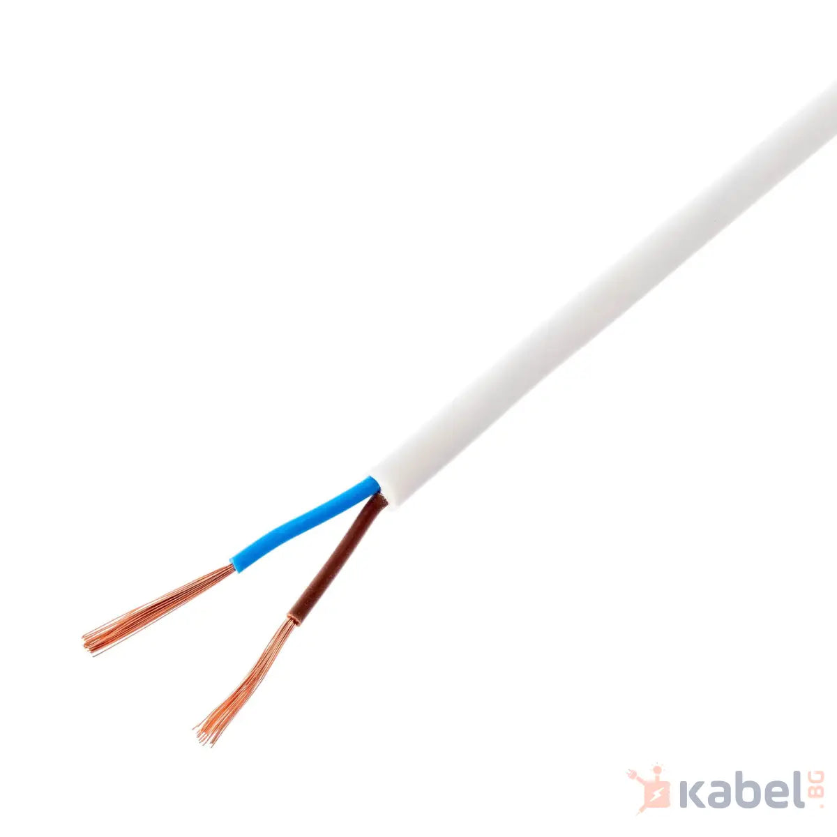 КАБЕЛ H03VV-F/ШВПЛ-Б 2Х0.75 БЯЛ 300/300V