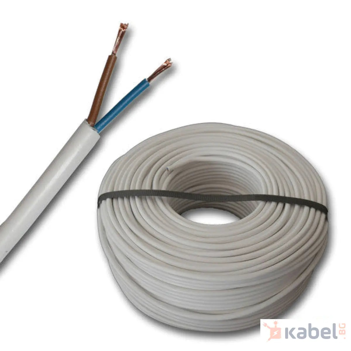 КАБЕЛ H05VV-F/ШВПС 2Х1.5 БЯЛ 300/500V