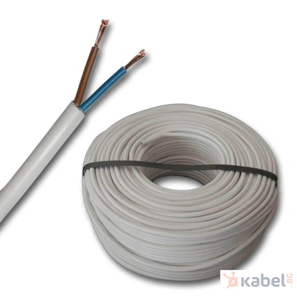 КАБЕЛ H05VV-F/ШВПС 2Х2.5 Б БЯЛ 300/500V