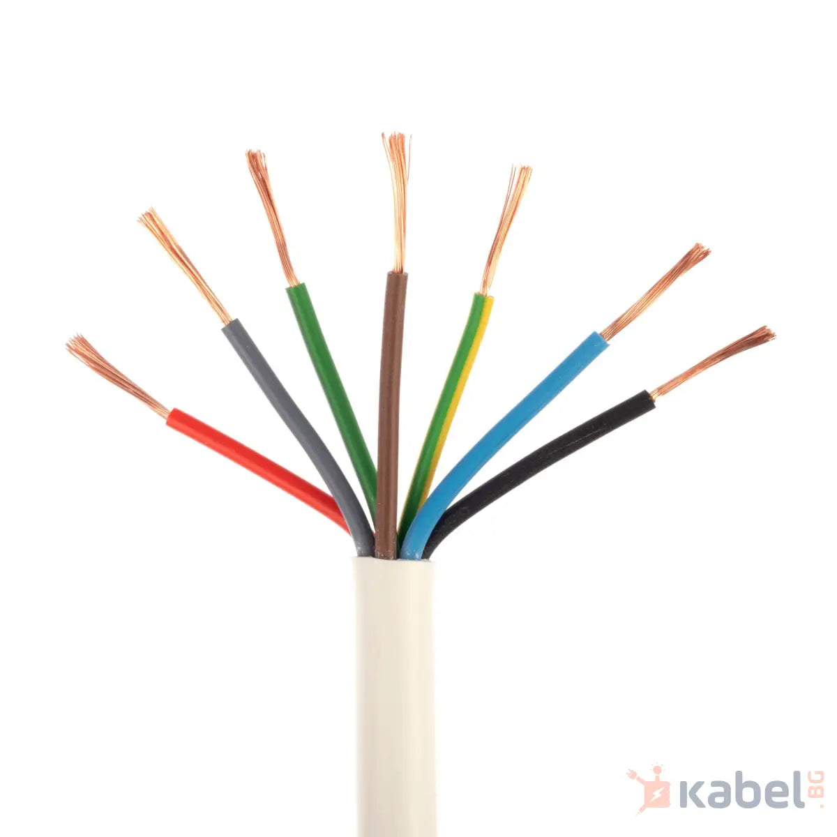 КАБЕЛ H05VV-F/ШВПС 7Х1 Б БЯЛ 300/500V