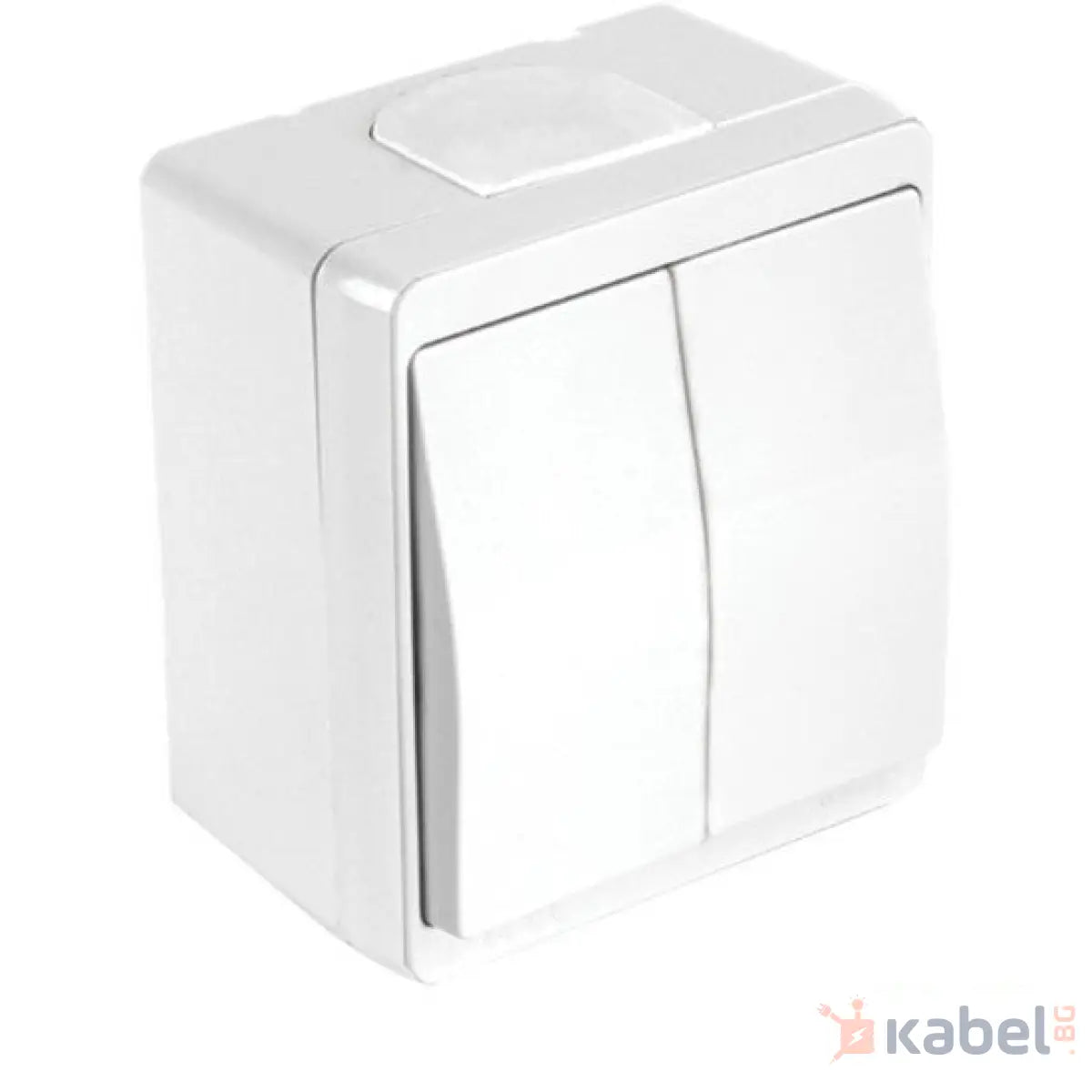 Двоен ел. ключ Бял схема СХ 5 IP44 сериен