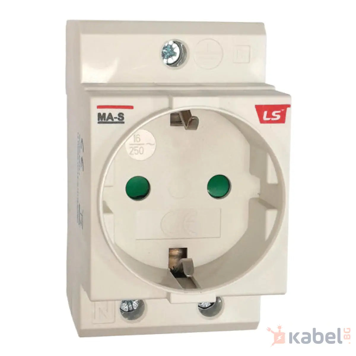 Единичен контакт за шина за табло Бял 16А