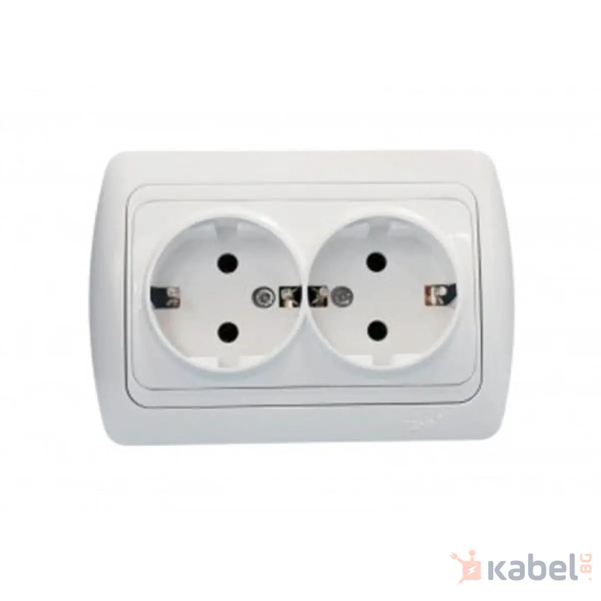Двоен контакт в една конзола Бял