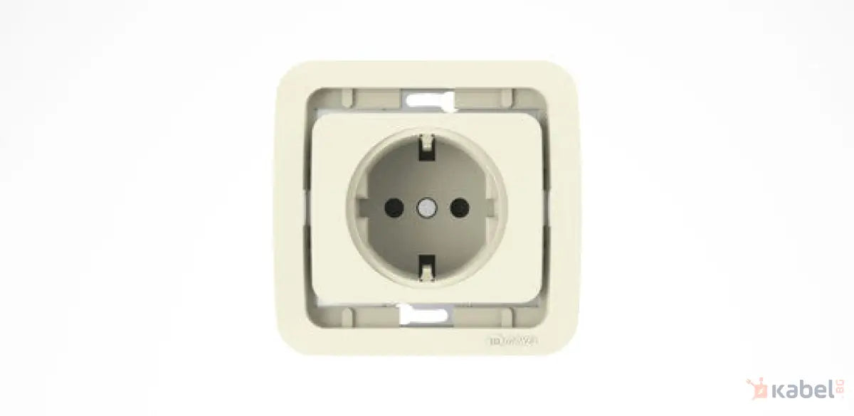Единичен контакт Крем Бежов Скрит - вграден монтаж IP20 32028 МИМОЗА, МАКЕЛ