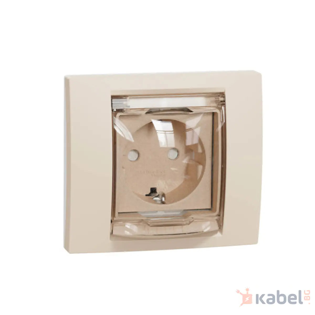 Единичен контакт за плот, баня с капак Нова Уникa Шнайдер Слонова кост Бежов 16А Шуко с капак Скрит - вграден монтаж IP44 New Unica влагозащитен NU003744