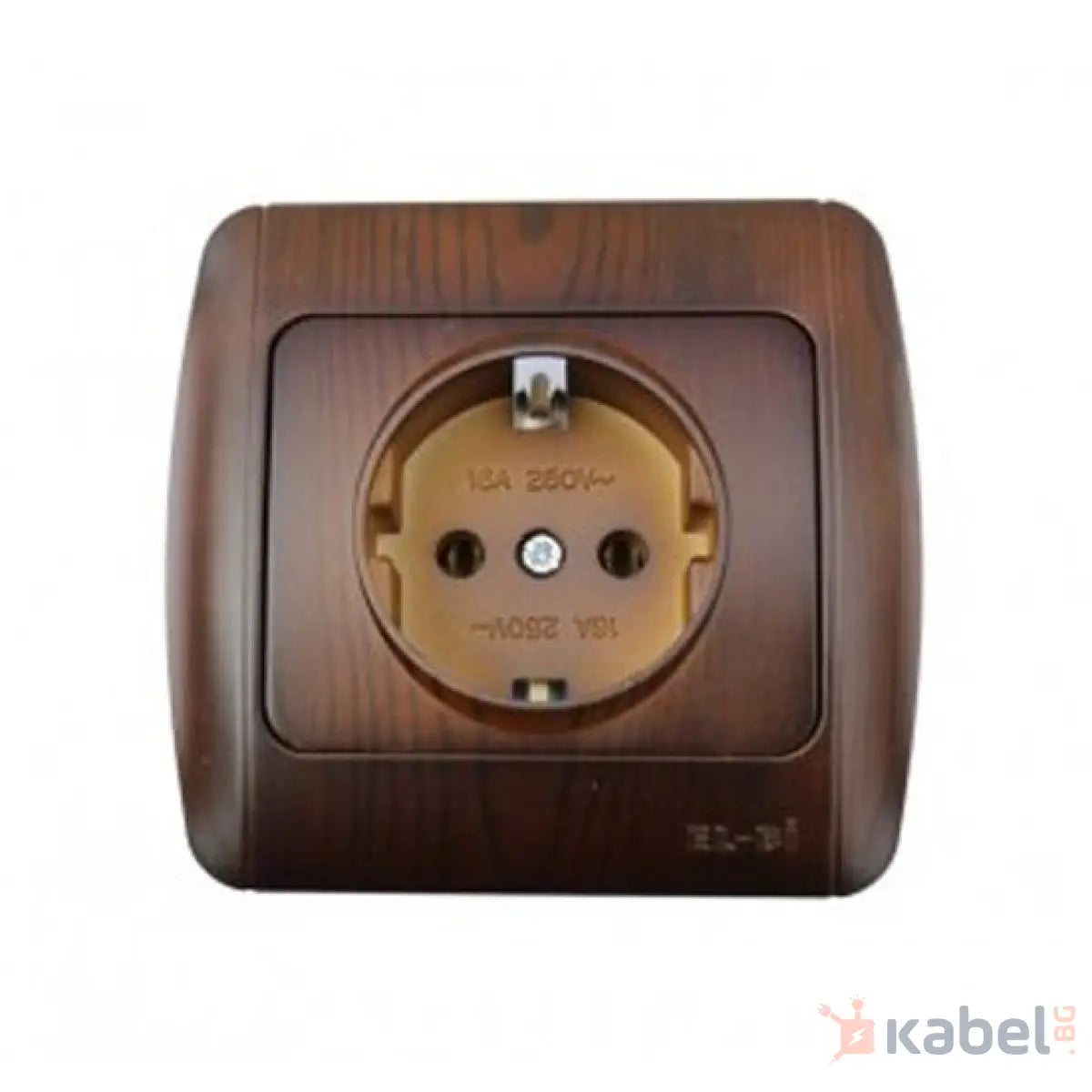 Единичен контакт Орех Кафяв