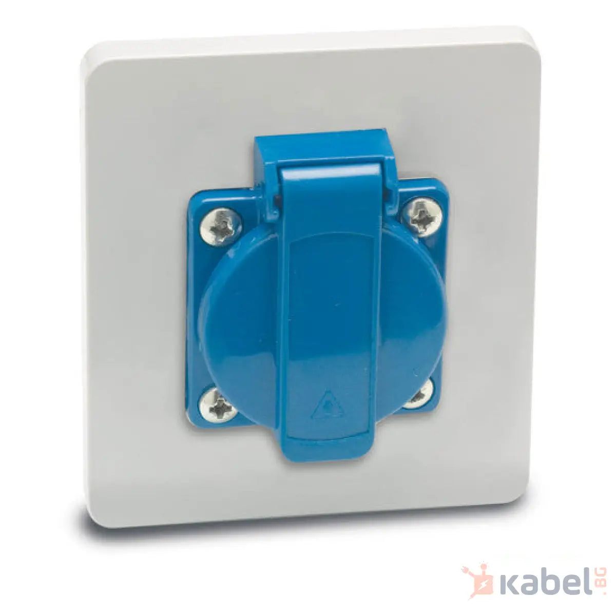 Единичен контакт за външен монтаж Син 16А IP44 влагозащитен
