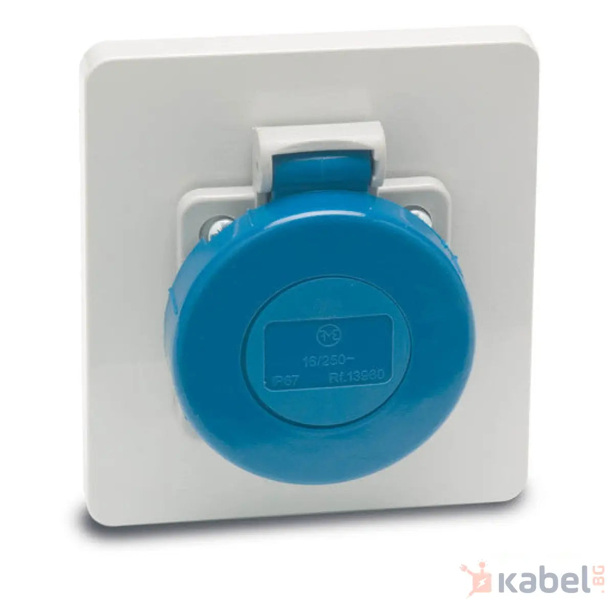 Единичен контак за ел. табло Бял 16А IP67 влагозащитен