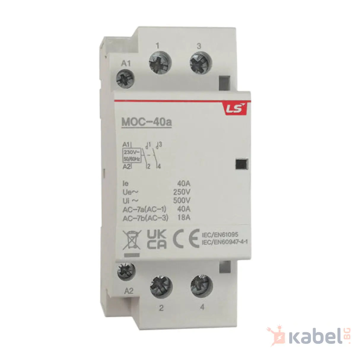 КОНТАКТОР 40A MOC-40a 2P 2NO 230V AC