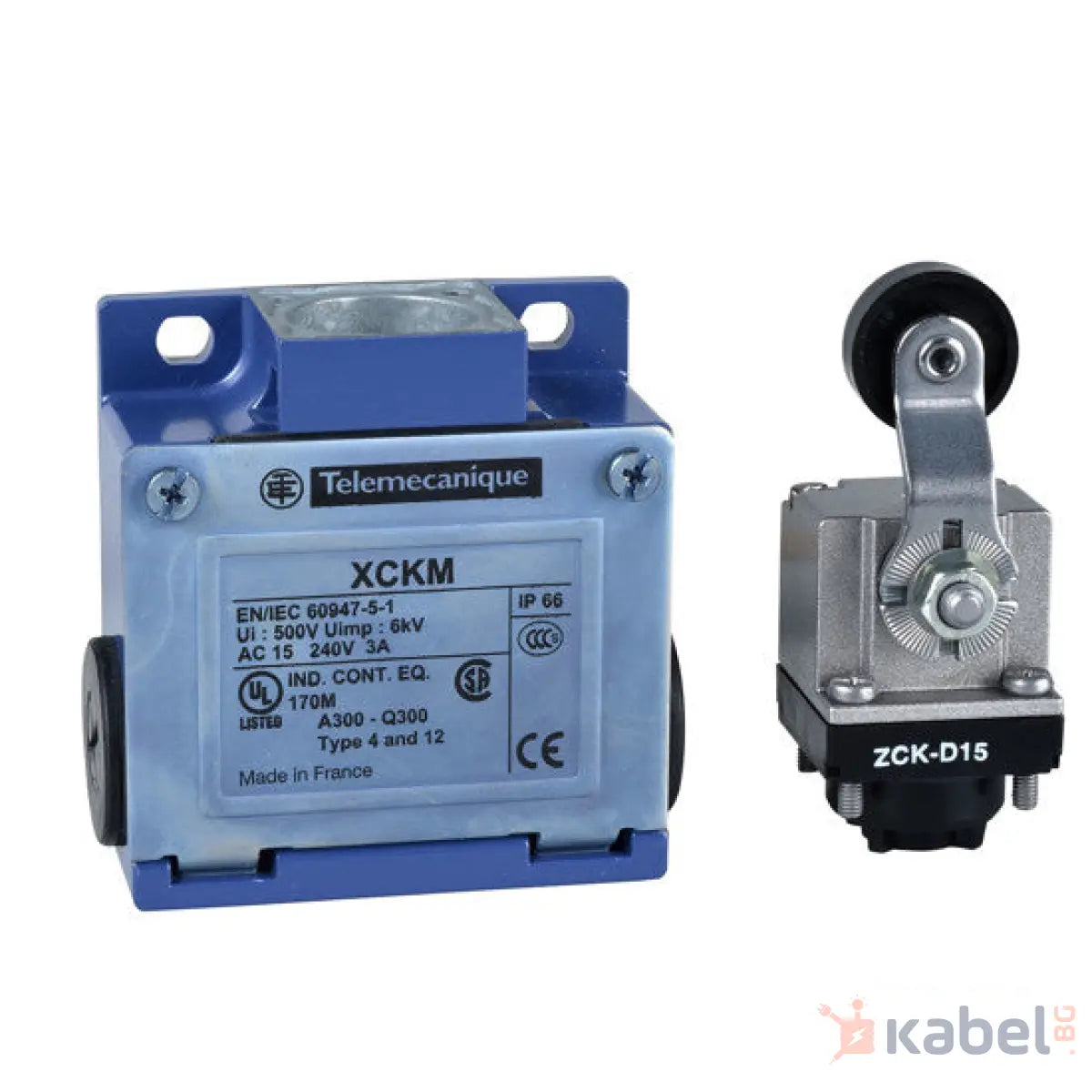 Краен изключвател Шнайдер SPDT-NO+NC, 3A/240VAC, незадържащ, ролка XCKM115