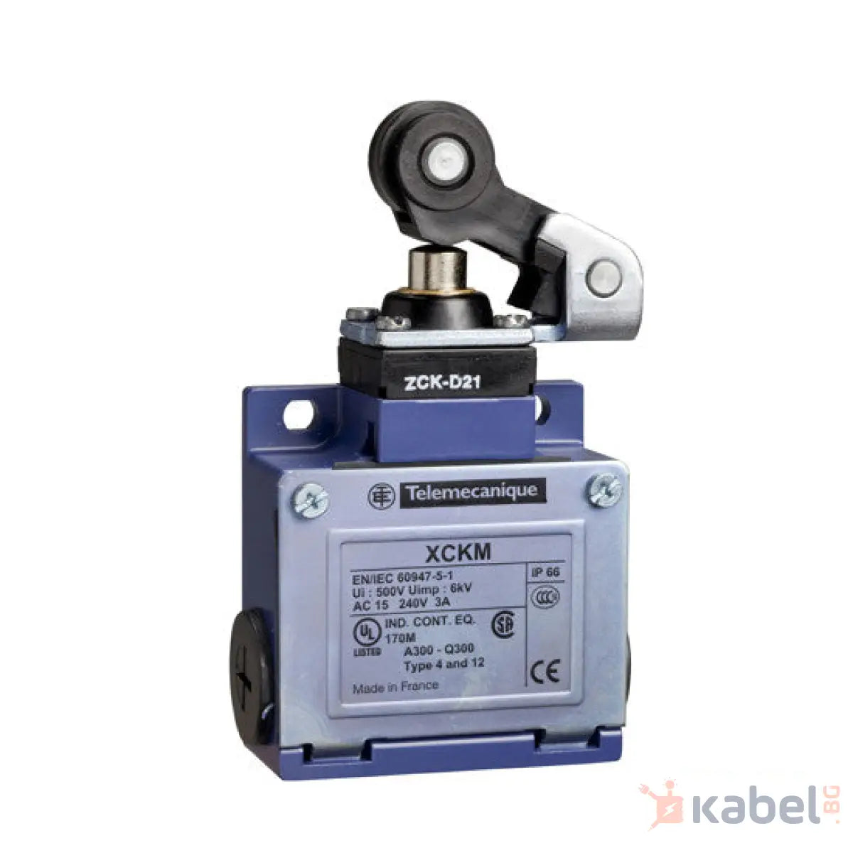 Краен изключвател Шнайдер SPDT-NO+NC, 3A/240VAC, незадържащ, ролка XCKM120