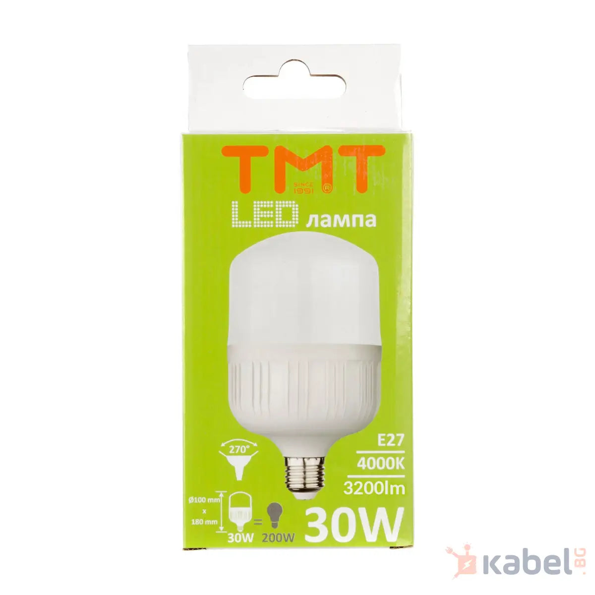 ЛАМПА LED 30W Е27 4000K 2400-3200Lm T100-B-30W