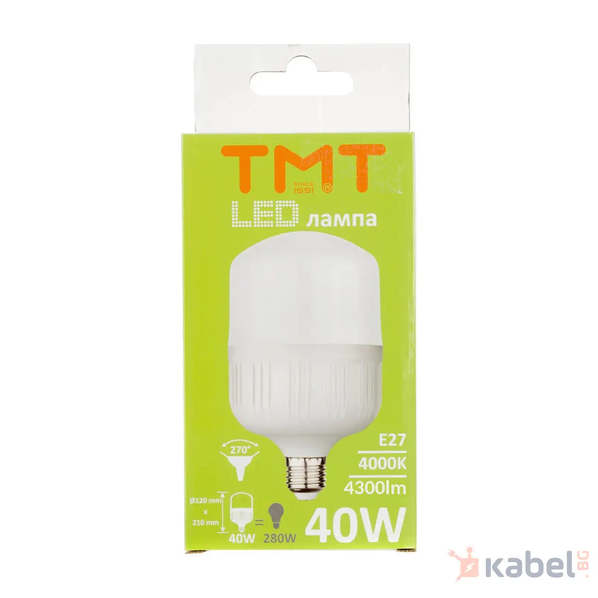 ЛАМПА LED 40W Е27 4000K 3500-4300Lm T120-B-40W