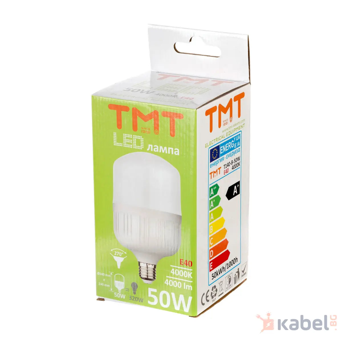 ЛАМПА LED 50W E40 4000K 4000-4700Lm T140-B-50W