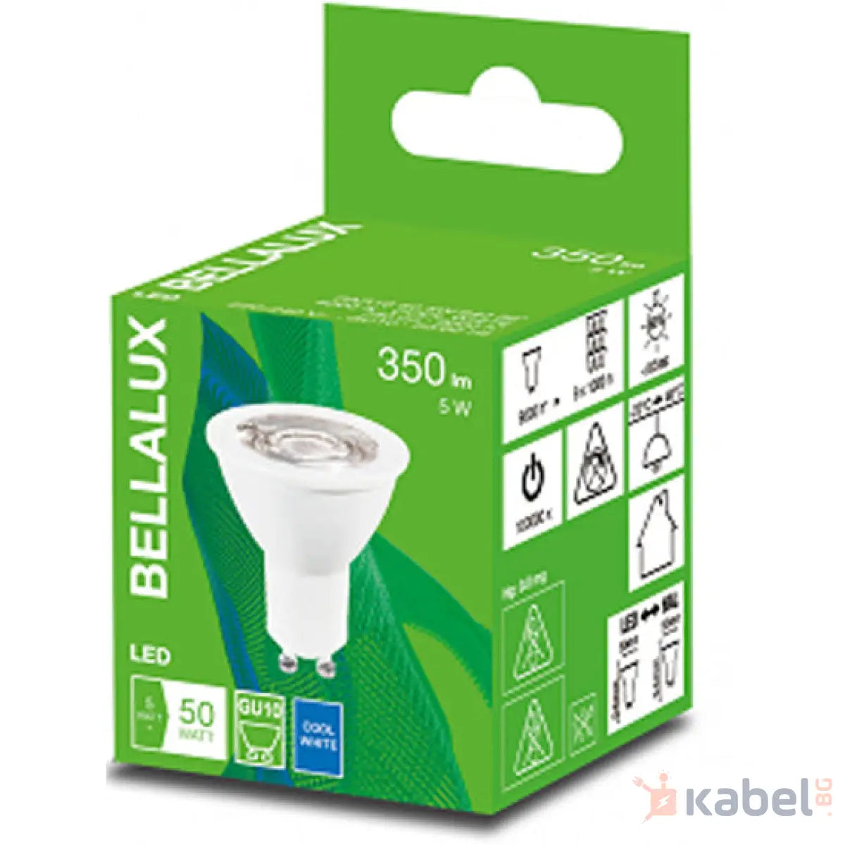 ЛАМПА LED BELLALUX 4.5-5W/840 GU10,4000K,350lm,36°