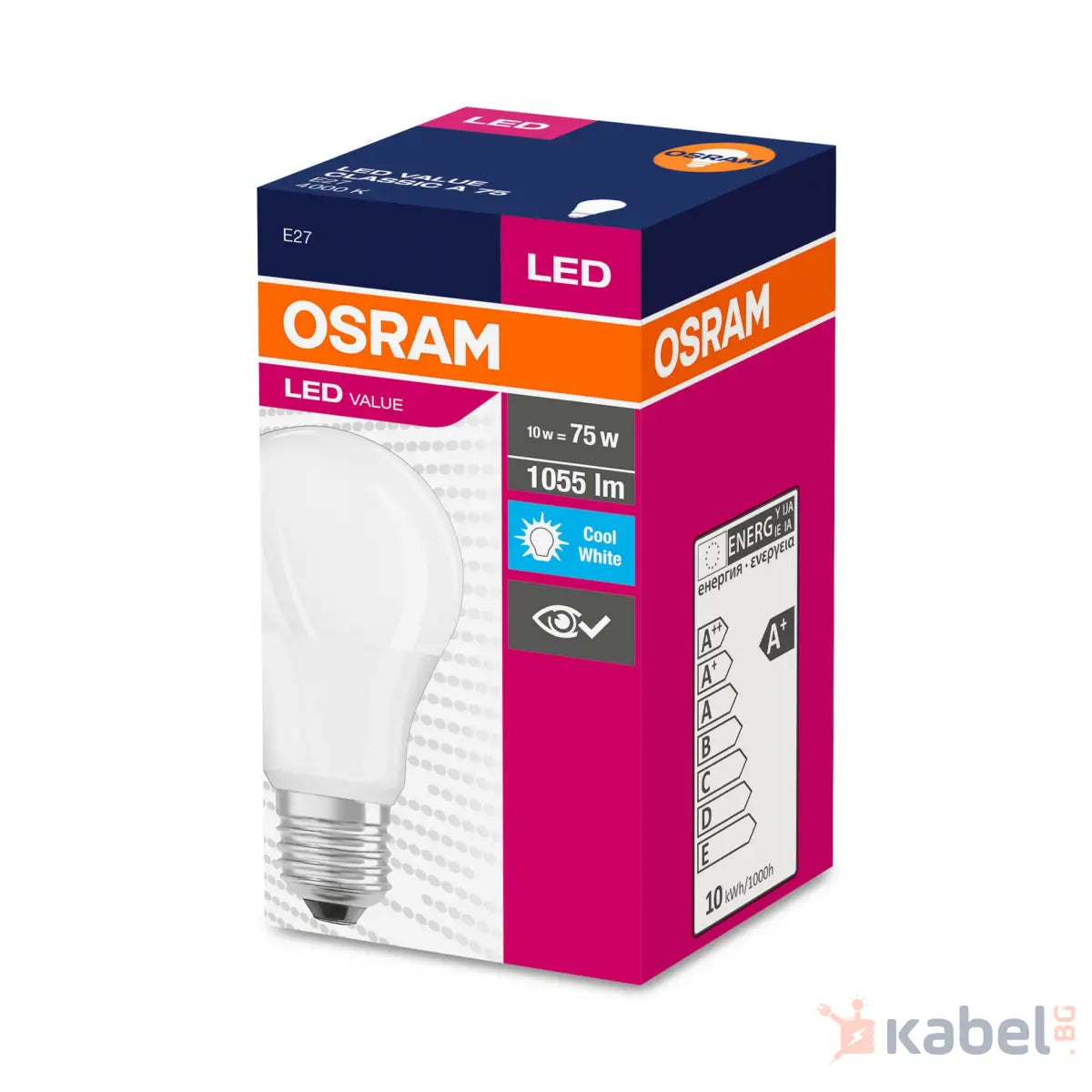 ЛАМПА LED VALUE CL A 10W/840 FR Е27,4000K,1055lm