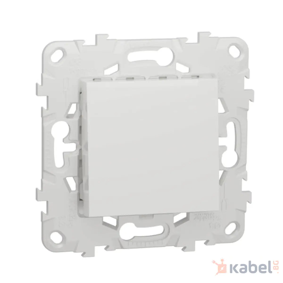 Ключ за осветление Нова Уникa Шнайдер Бял 10А с капак IP44 New Unica NU520618