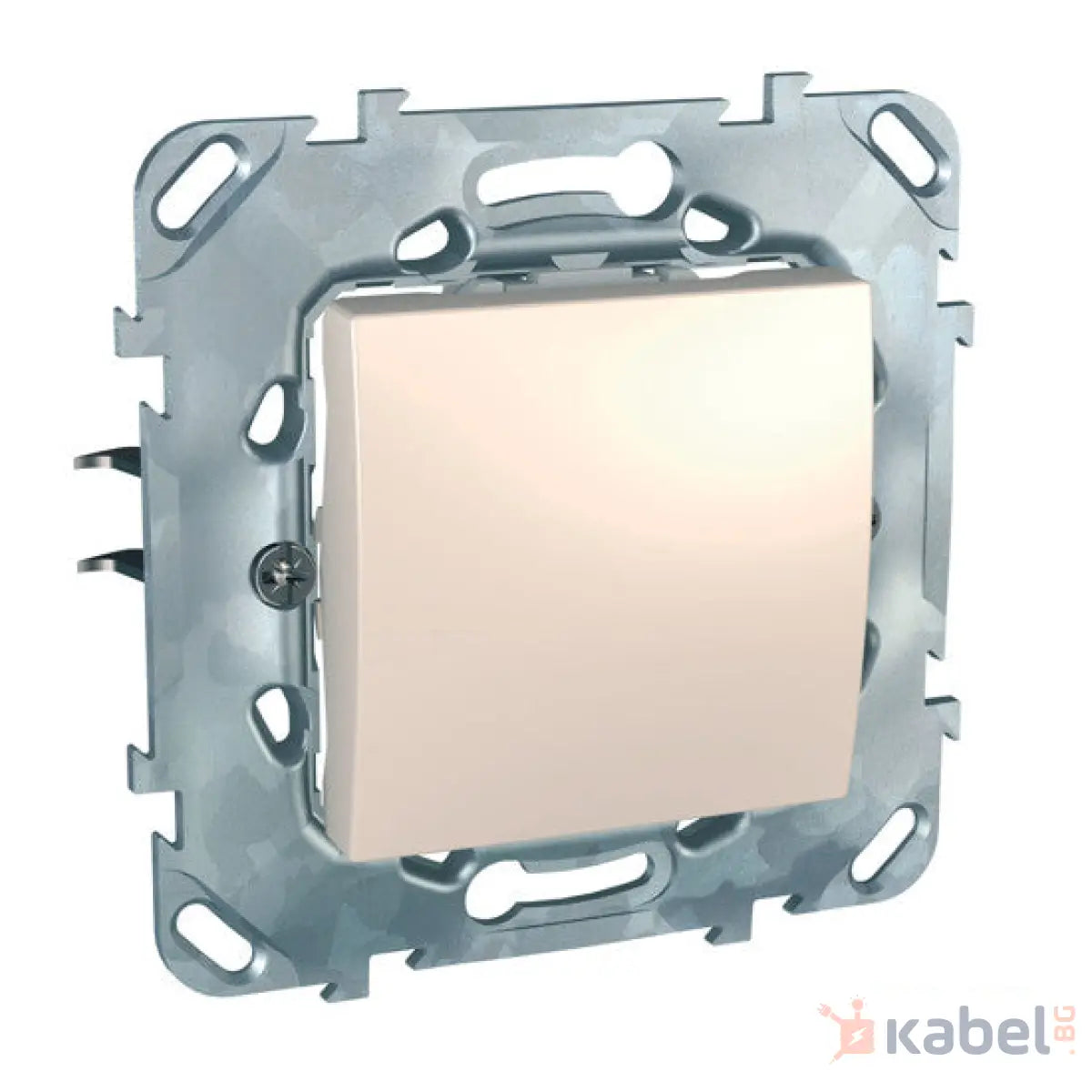 Единичен ел. ключ Уникa Шнайдер Слонова кост Бежов схема СХ 1 10А Скрит - вграден монтаж IP20 Unica за осветление MGU50.201.25Z