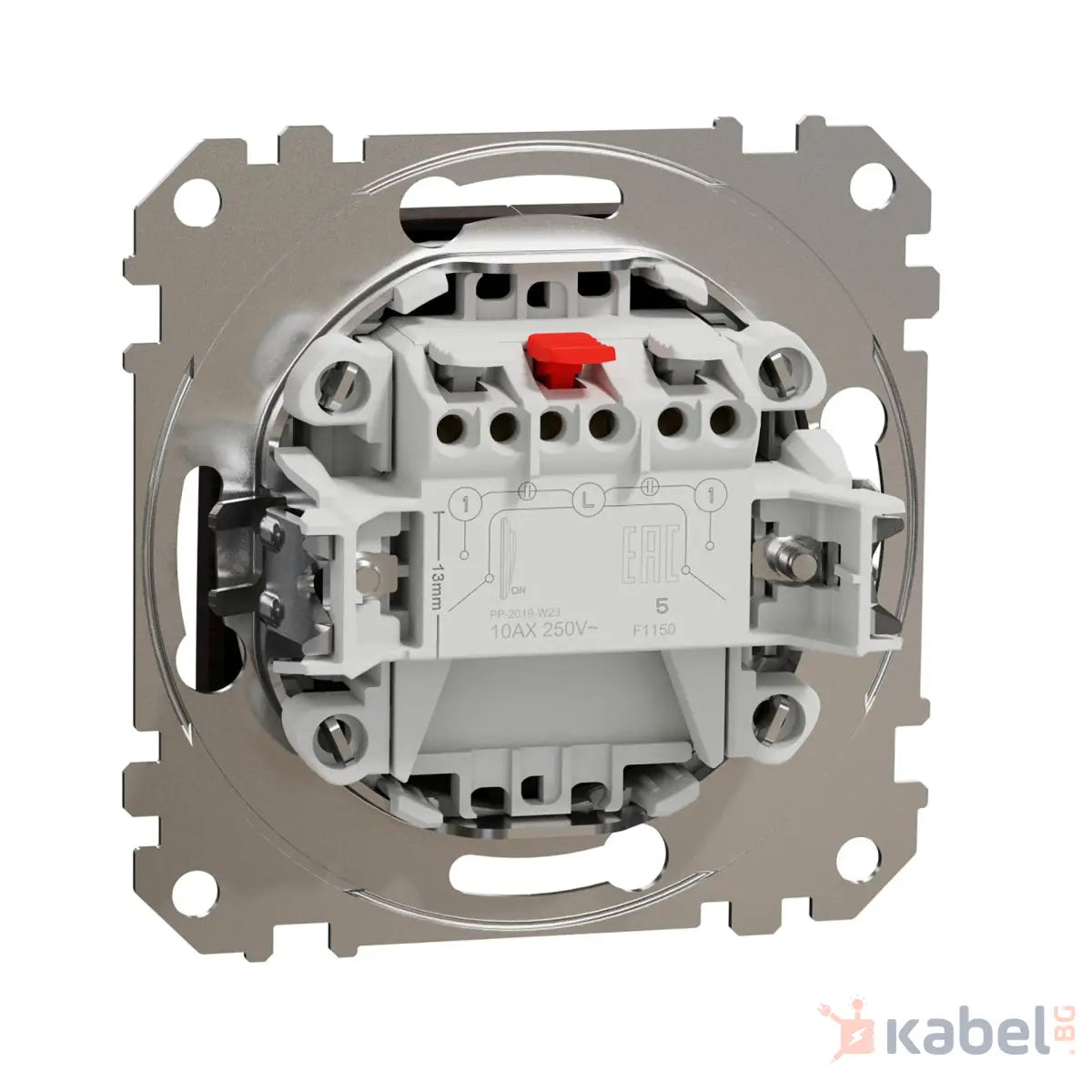 Двоен ел. ключ Седнa Дизайн Шнайдер Венге Кафяв схема СХ 5 10А IP20 Sedna Design сериен SDD181105