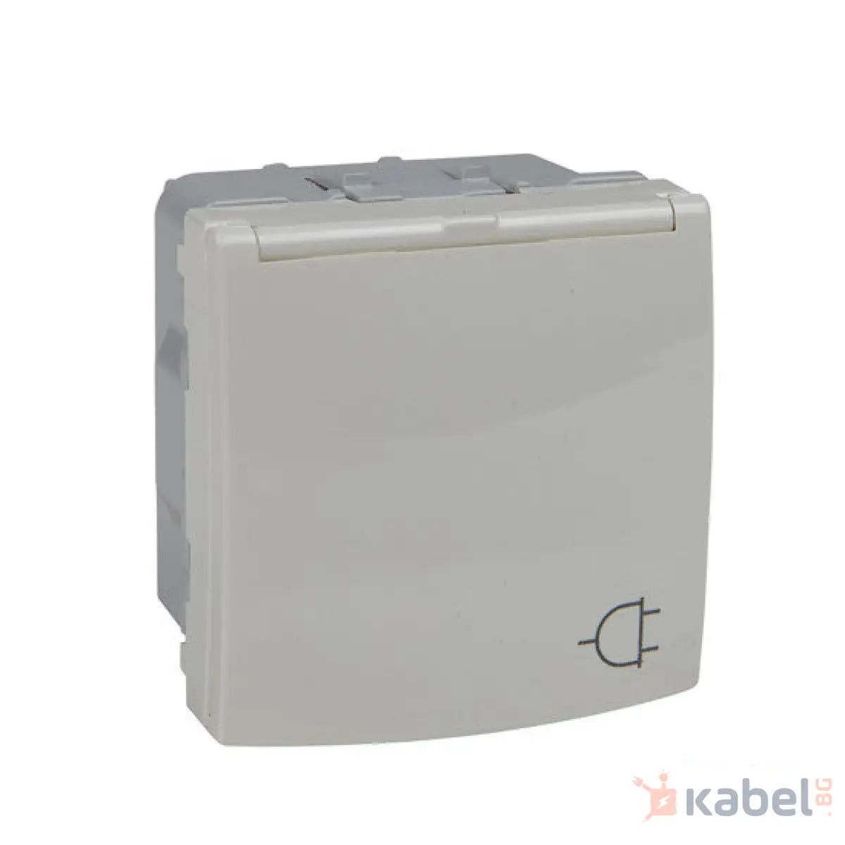 Механизъм на единичен контакт Уникa Шнайдер Слонова кост Бежов 16A Шуко с капак Скрит - вграден монтаж IP20 Unica влагозащитен MGU3.037.25TA