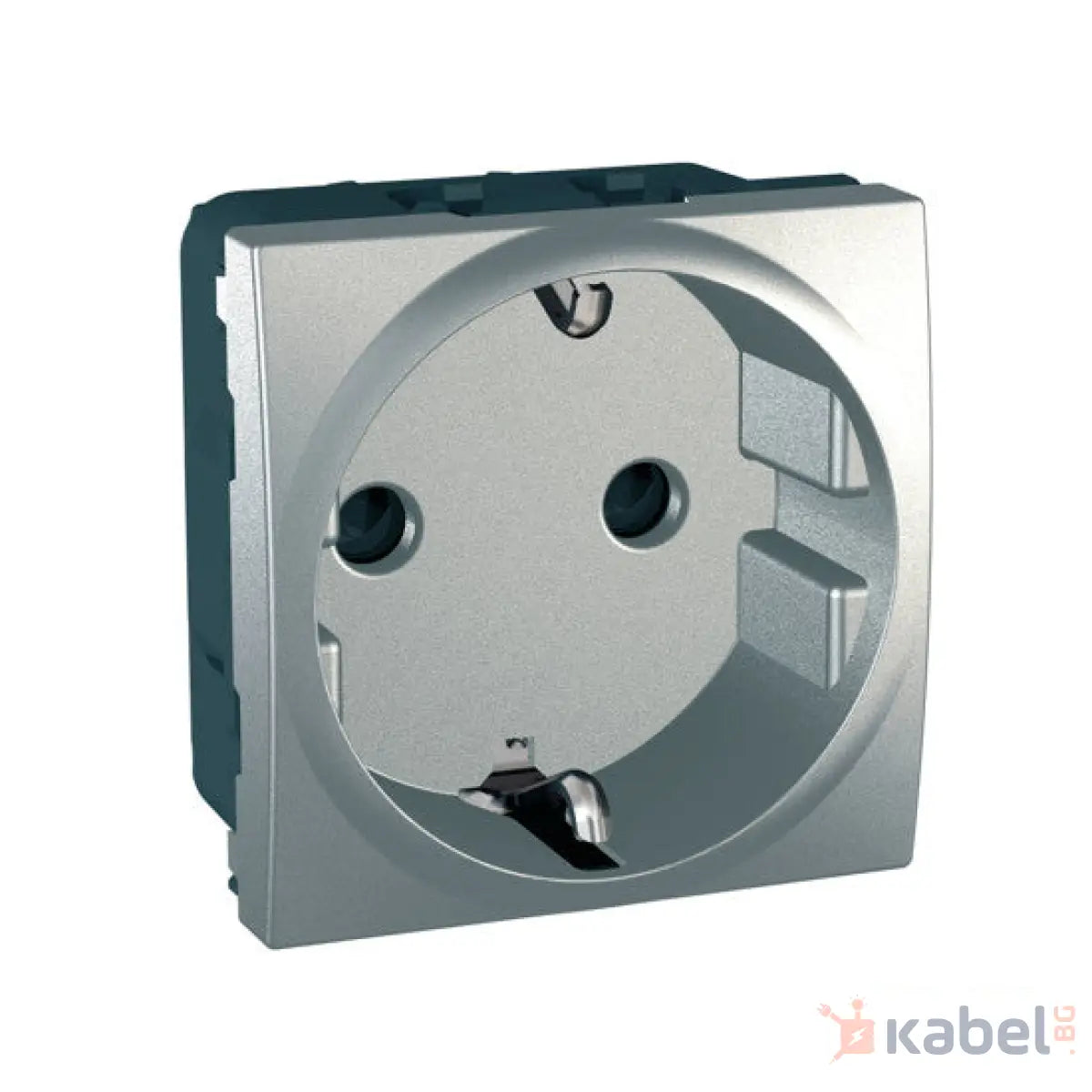 Механизъм на единичен контакт Уникa Шнайдер Сив алуминий Сив 16A Шуко с капак Скрит - вграден монтаж IP20 Unica със защита за деца MGU3.037.30