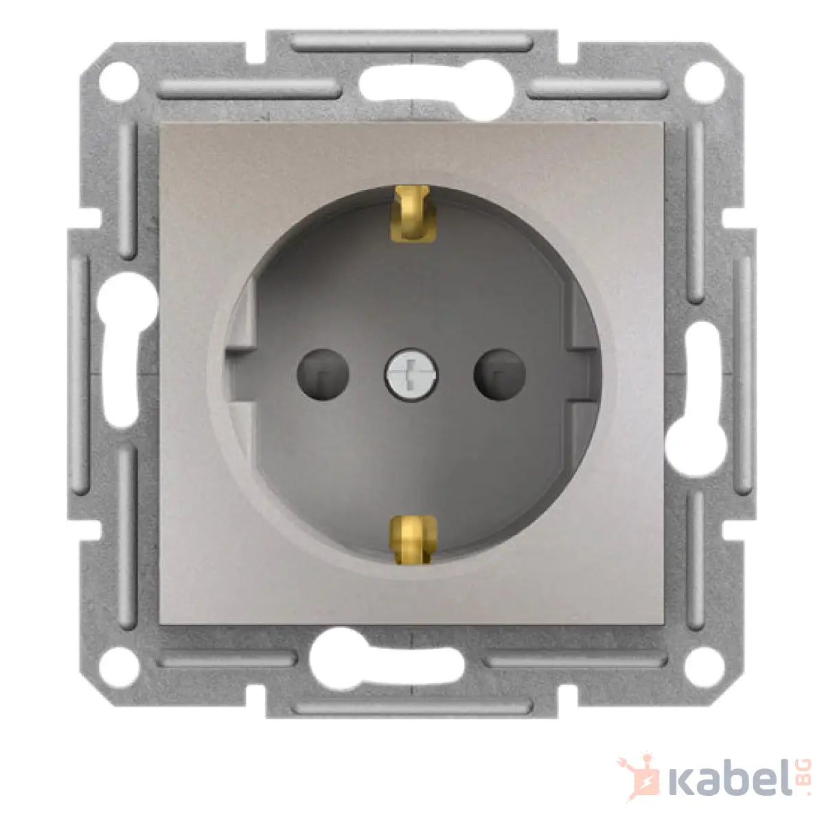 Механизъм за контакт с дефектнотокова защита Асфора Шнайдер Бронз 16А Шуко Скрит - вграден монтаж IP20 Asfora със защита за деца, EPH2900269