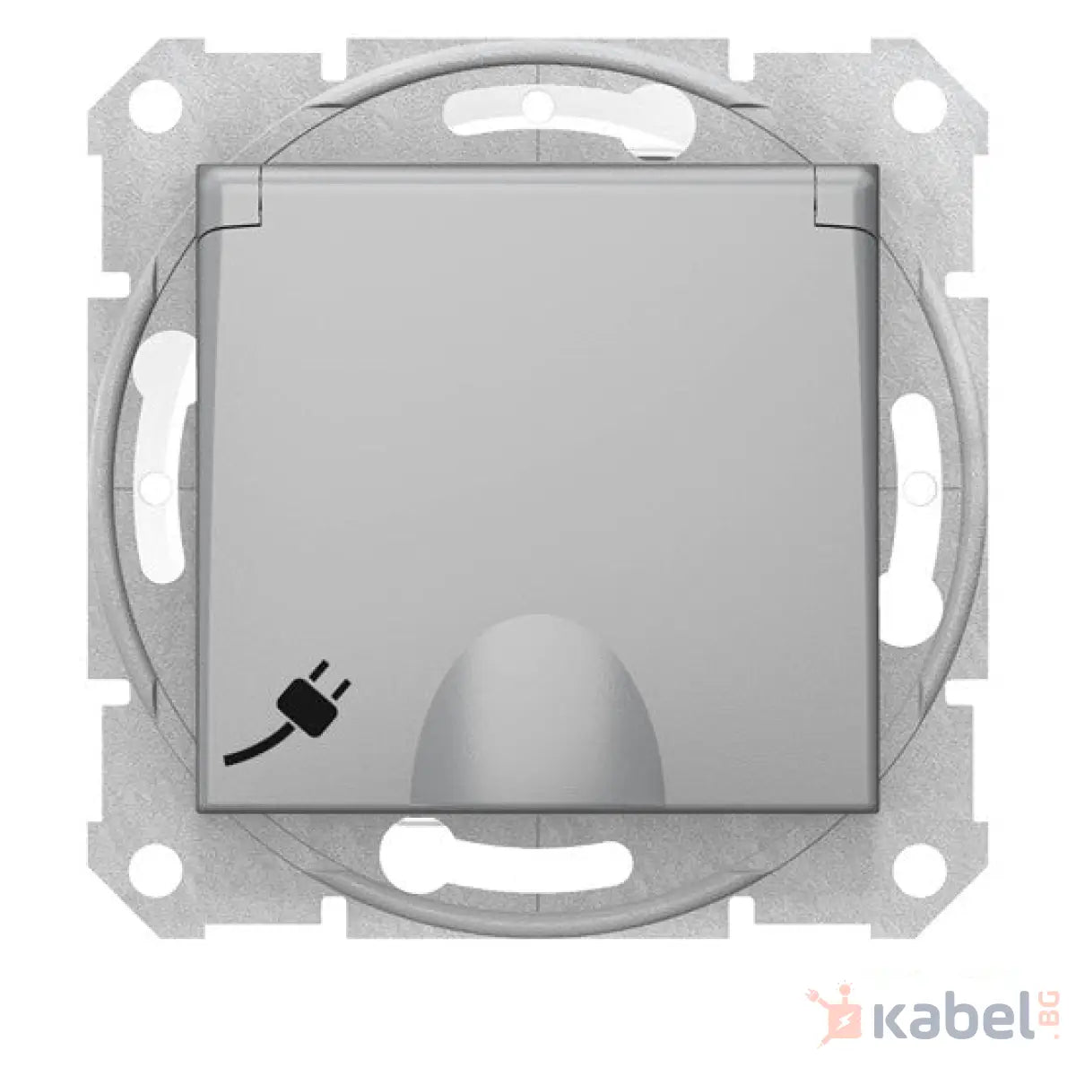 Механизъм на контакт с детска защита Седнa Шнайдер Сив алуминий Сив 16A с капак Скрит - вграден монтаж IP44 Sedna със защита за деца SDN3100360