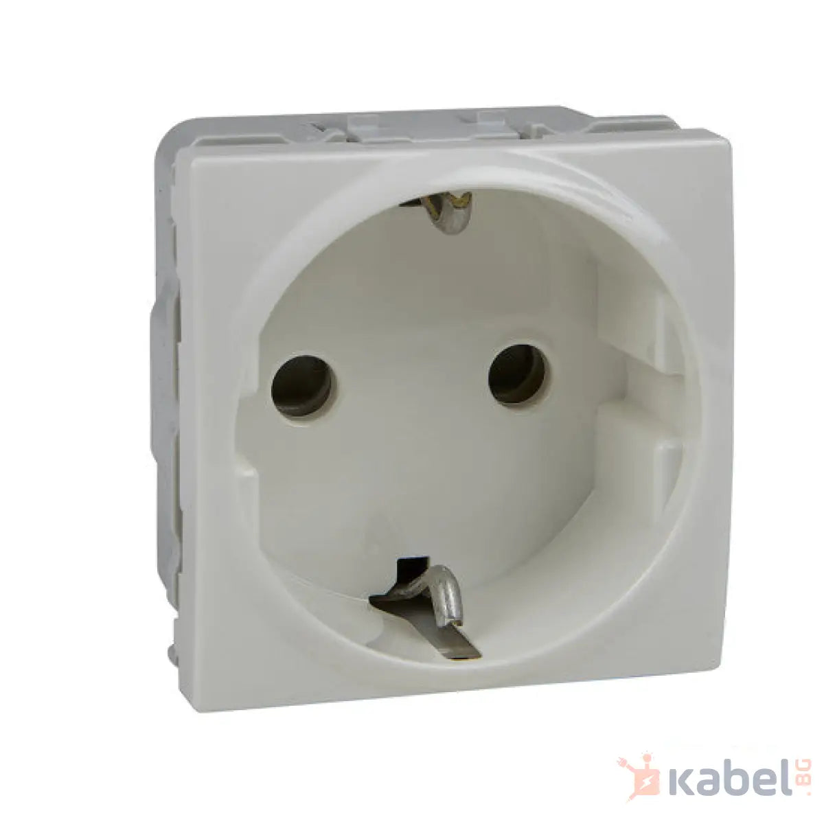 Механизъм на единичен контакт Уникa Шнайдер Слонова кост Бежов 16A Шуко с капак Скрит - вграден монтаж IP20 Unica със защита за деца MGU3.037.25