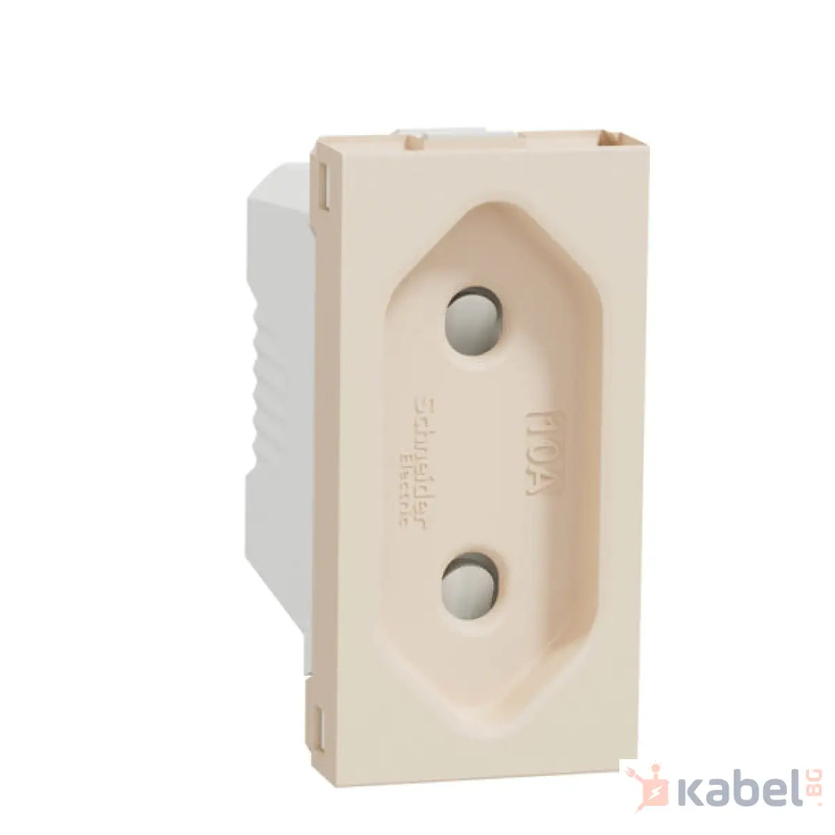 Механизъм на единичен контакт Нова Уникa Шнайдер Слонова кост Бежов 10А с капак Скрит - вграден монтаж IP3x New Unica със защита за деца NU303144