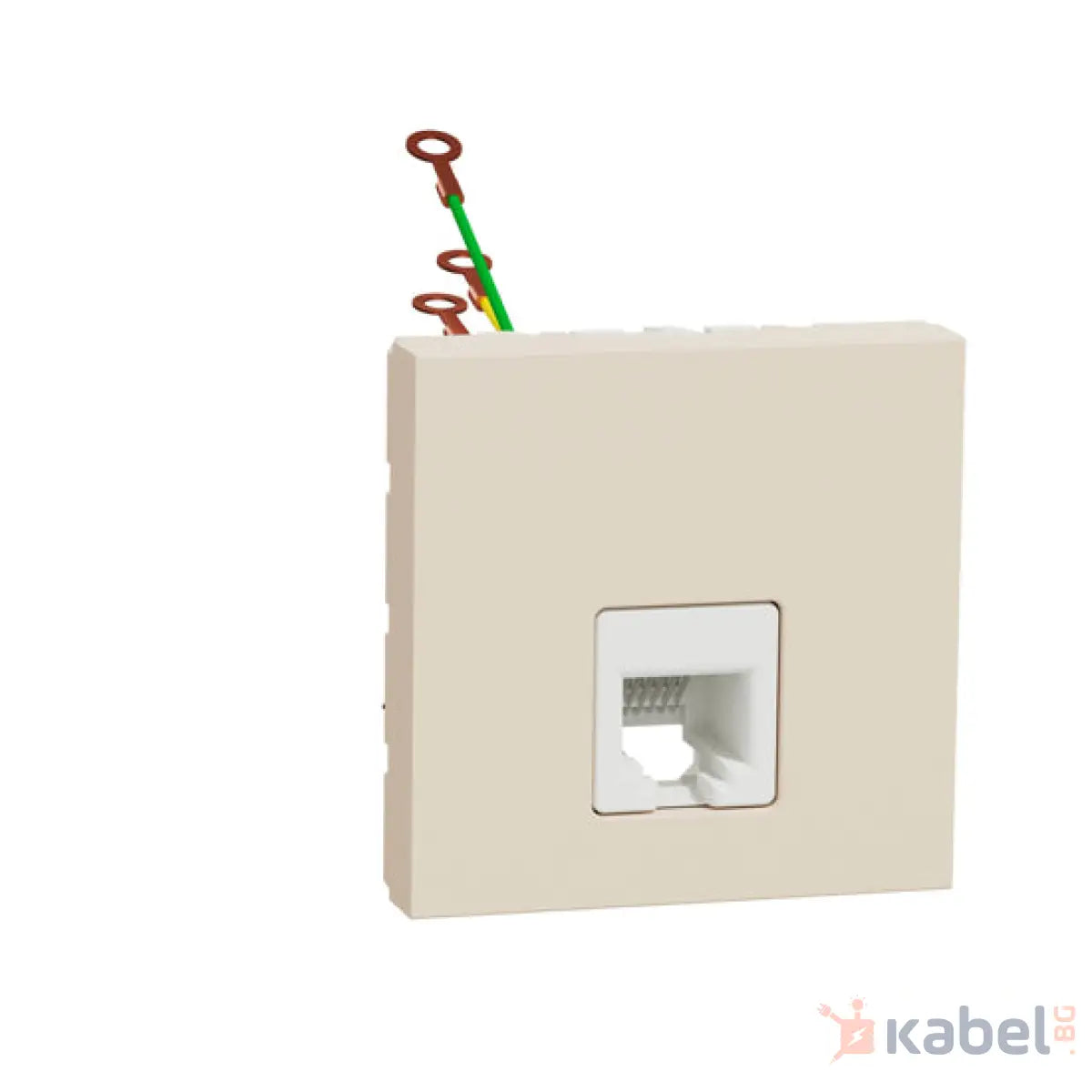 Телефонна розетка за свързване Нова Уникa Шнайдер Слонова кост Бежов с капак Скрит - вграден монтаж IP20 New Unica RJ11 NU349744