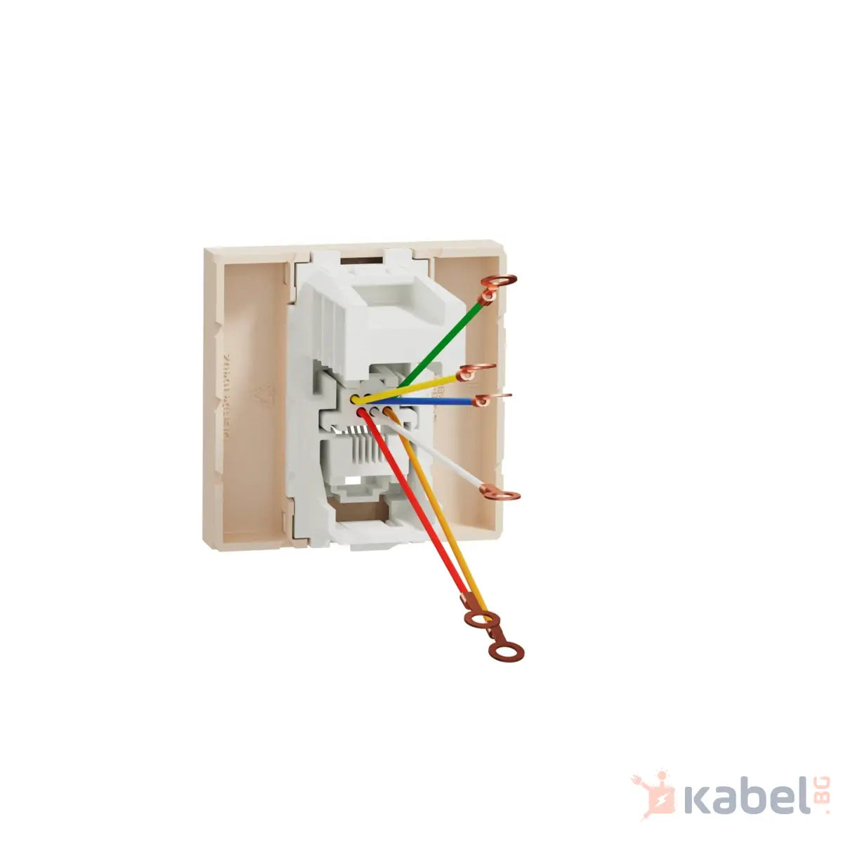 Телефонна розетка за свързване Нова Уникa Шнайдер Слонова кост Бежов с капак Скрит - вграден монтаж IP20 New Unica RJ11 NU349744